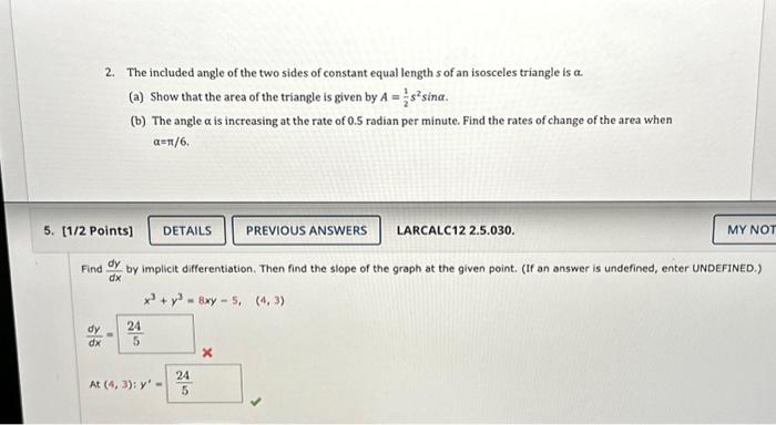 Solved 2 The Included Angle Of The Two Sides Of Constant 5865