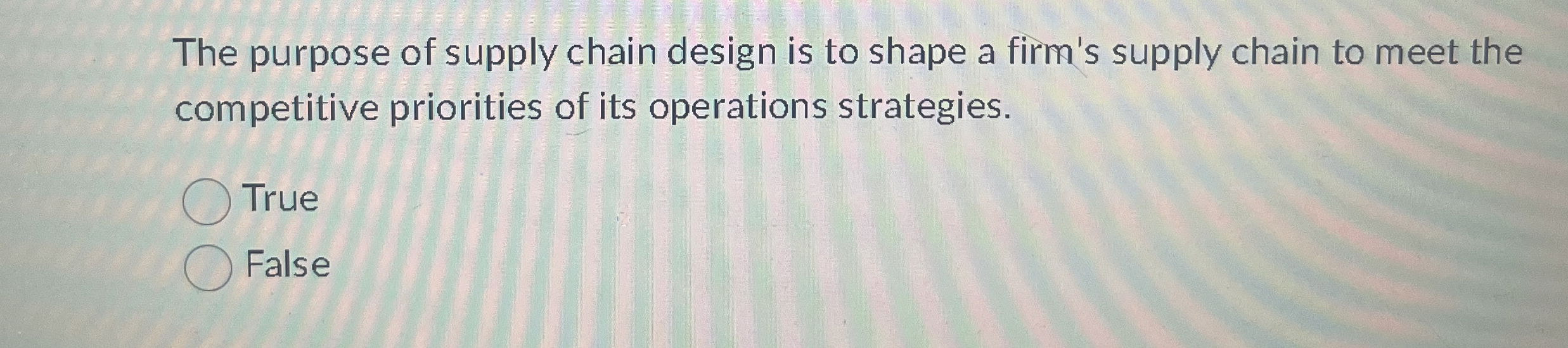 Solved The purpose of supply chain design is to shape a | Chegg.com