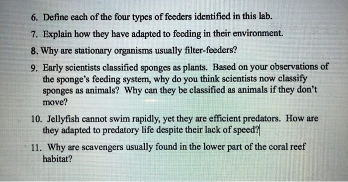 Solved 6 Define Each Of The Four Types Of Feeders Identi