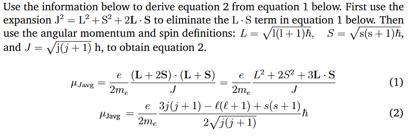 Solved Use the information below to ﻿derive equation 2 ﻿from | Chegg.com