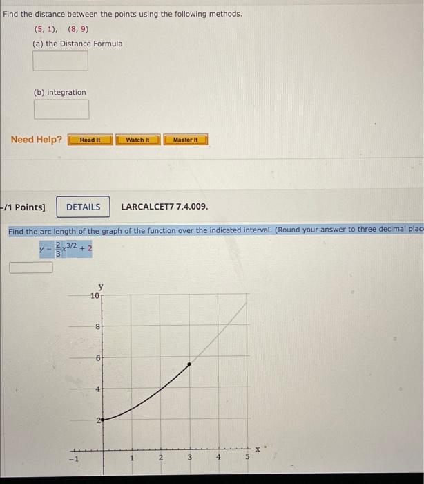 Solved Find The Distance Between The Points Using The | Chegg.com