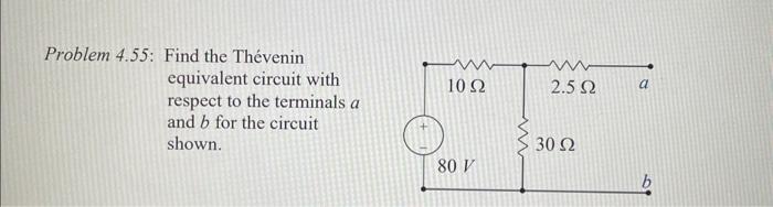 Solved Problem 4.55: Find the Thévenin equivalent circuit | Chegg.com
