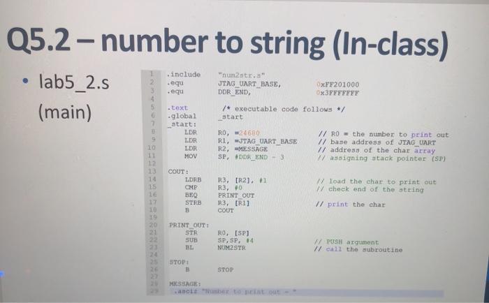 Solved Q5.2 - number to string (In-class) Design a | Chegg.com