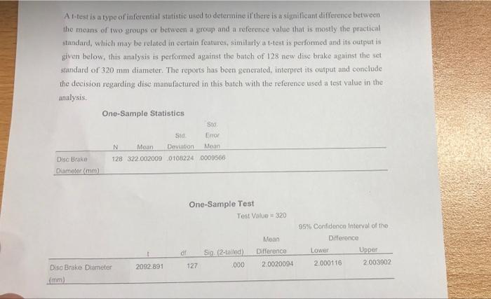Solved Atest is a type of inferential statistic used to | Chegg.com