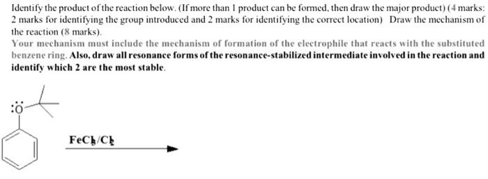 Solved Identify The Product Of The Reaction Below If More 