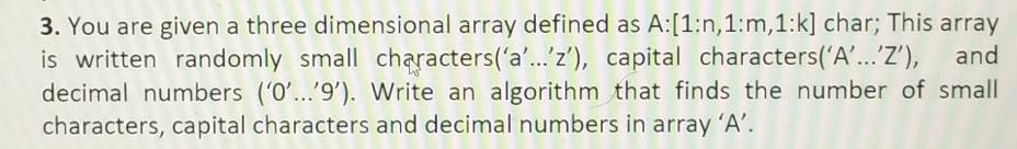 Solved 3. You are given a three dimensional array defined as | Chegg.com
