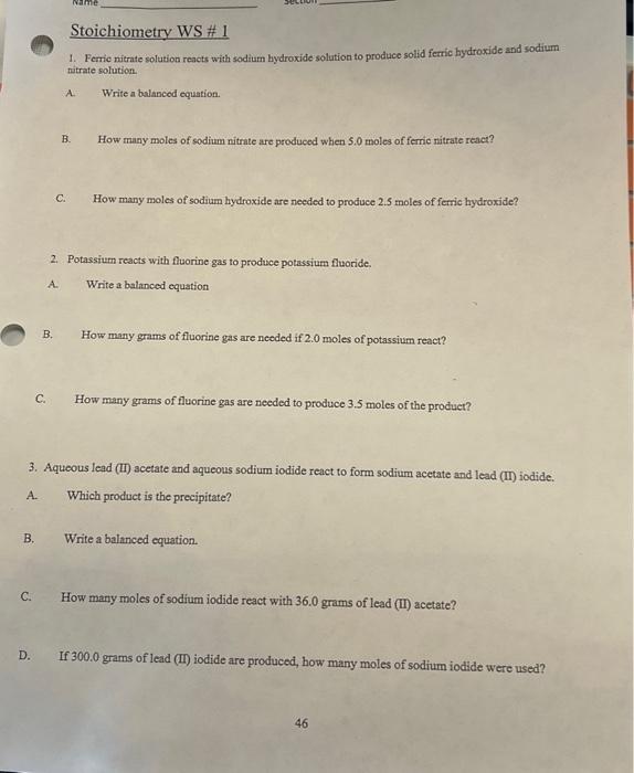 Solved Grams/Moles/Molarity Problems I. Calculate the molar | Chegg.com