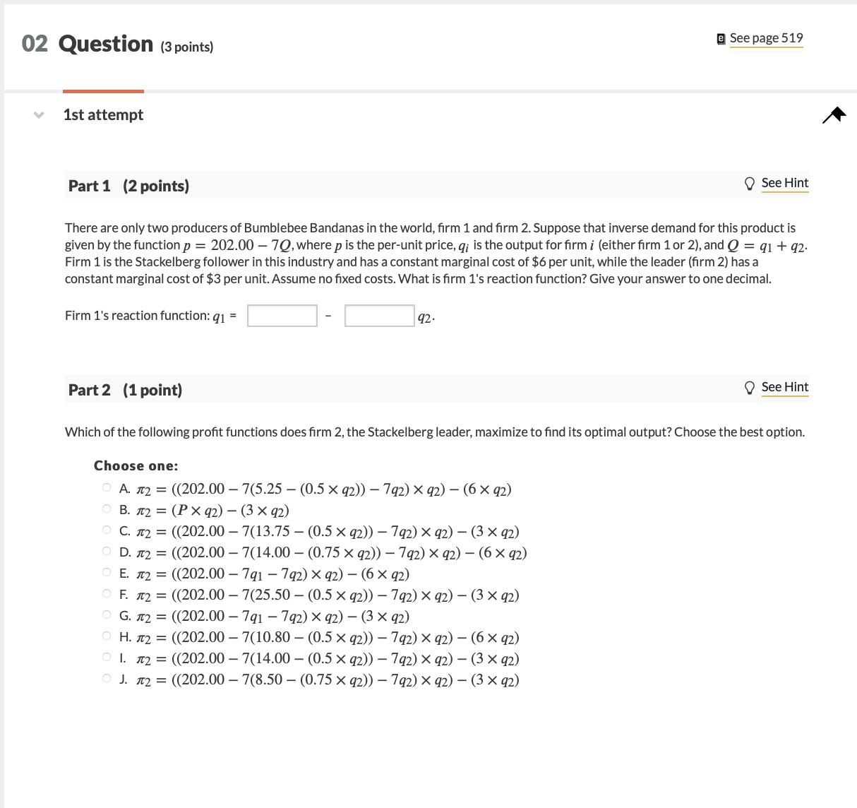 Solved Part 1 (2 ﻿points)There are only two producers of | Chegg.com