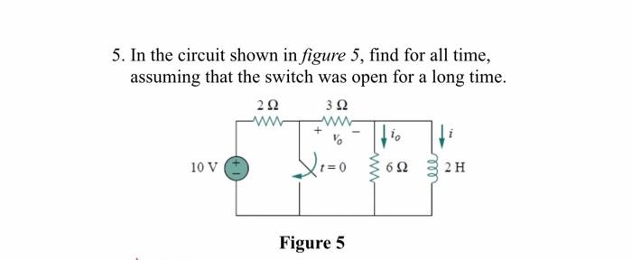 5. In the circuit shown in figure 5 , find for all | Chegg.com