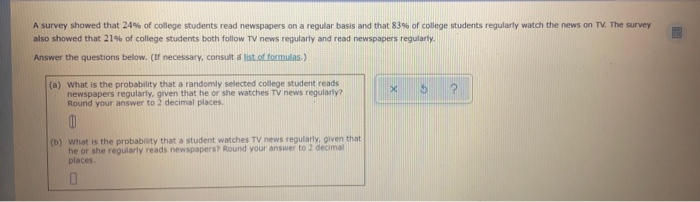Solved A survey showed that 24% of college students read | Chegg.com