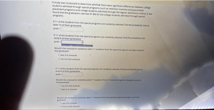 Solved A study was conducted to determine whether there were | Chegg.com