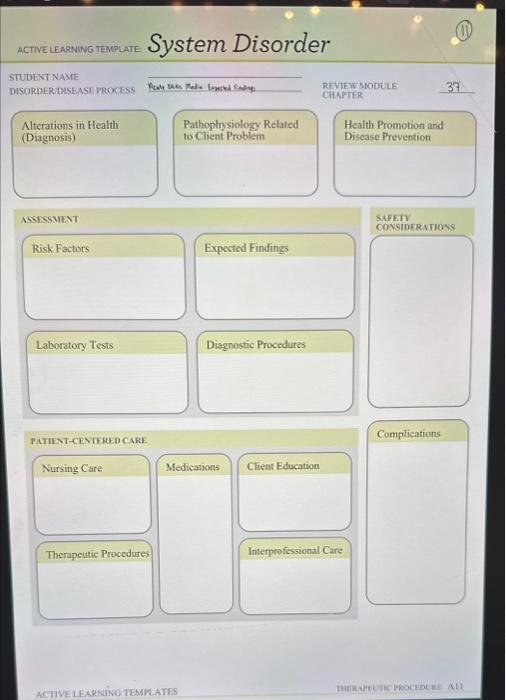 Solved active learning template System Disorder STUDENT NAME Chegg hq pic