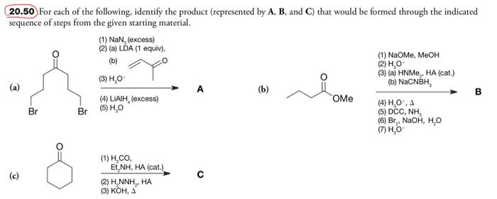 Solved 20.50 For each of the following, identify the product | Chegg.com