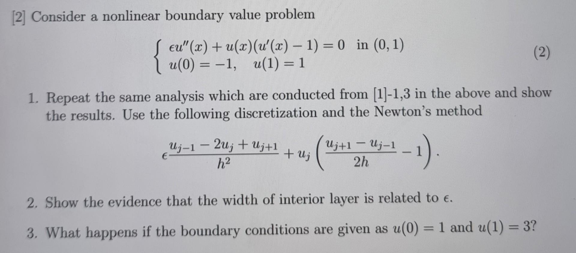 [2] Consider A Nonlinear Boundary Value Problem | Chegg.com