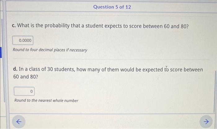 Solved The scores on a recent Statistics for Health Science | Chegg.com