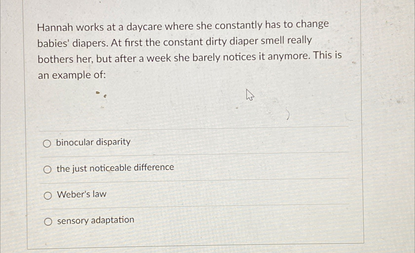 Solved Hannah works at a daycare where she constantly has to | Chegg.com