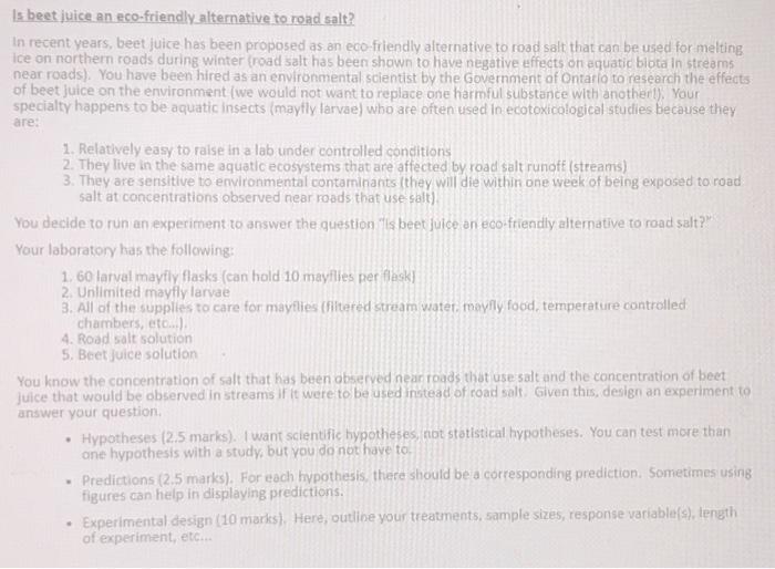 Is beet juice an ecofriendly alternative to road