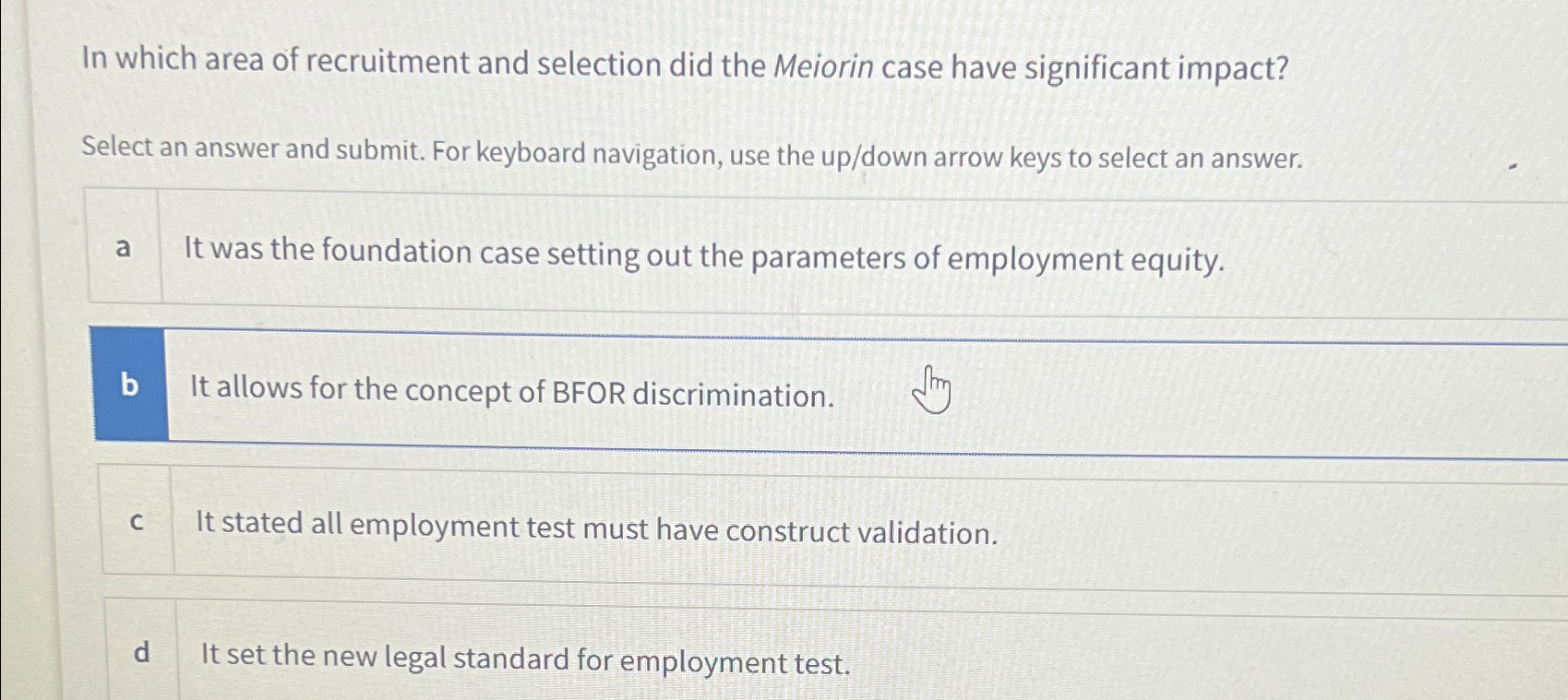 Solved In which area of recruitment and selection did the | Chegg.com