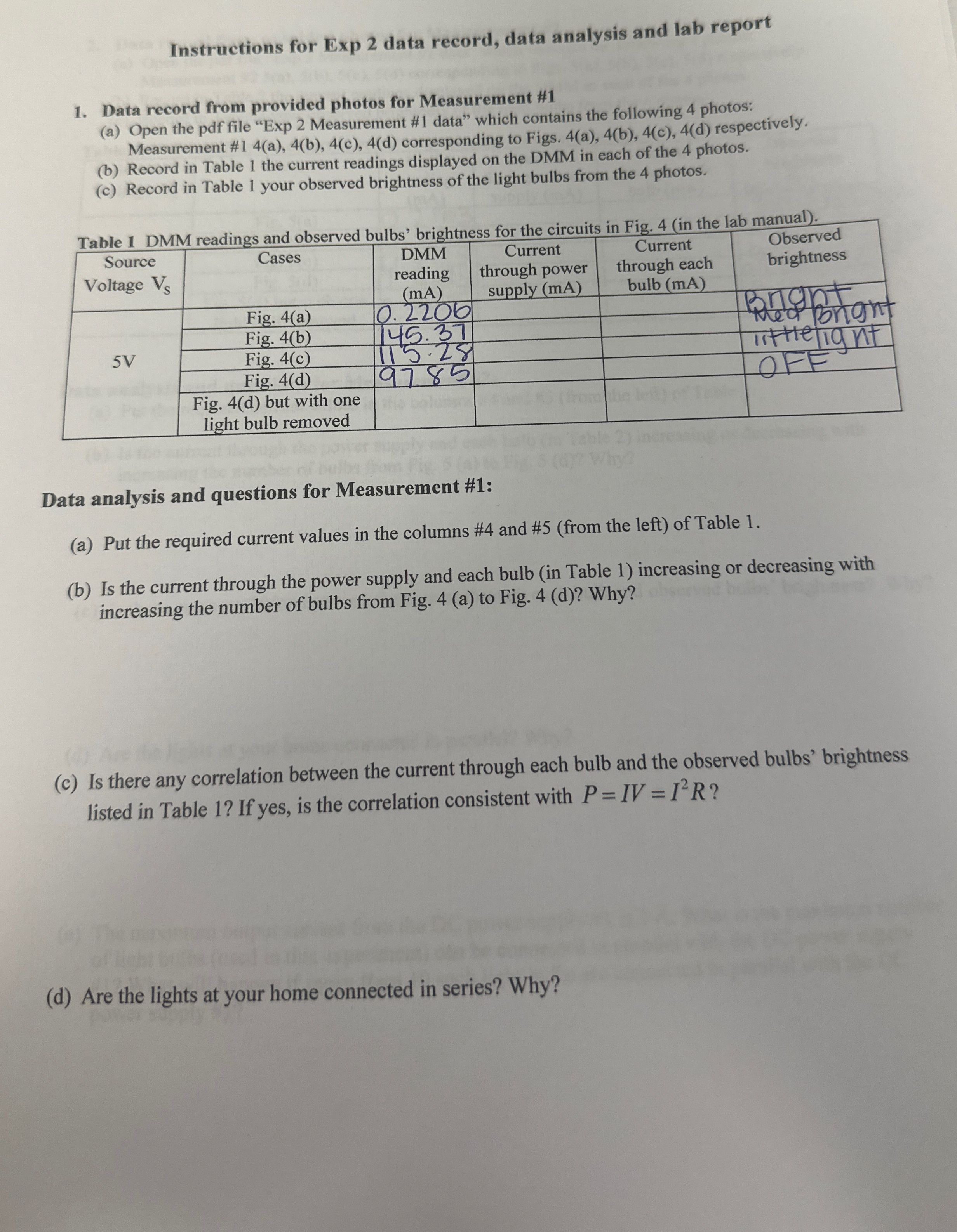 Solved by an EXPERT Please help with table 1 ﻿show work and answer a-d ...