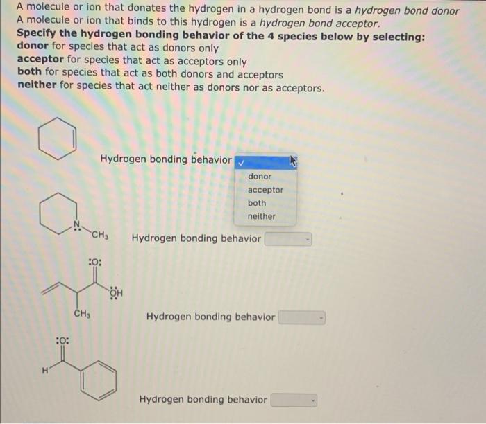 Solved A molecule or ion that donates the hydrogen in a | Chegg.com