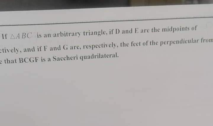 Solved If ABC is an arbitrary triangle, if D and E are the | Chegg.com