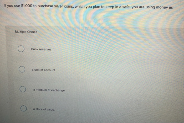 Solved The transactions demand for money is least likely to | Chegg.com