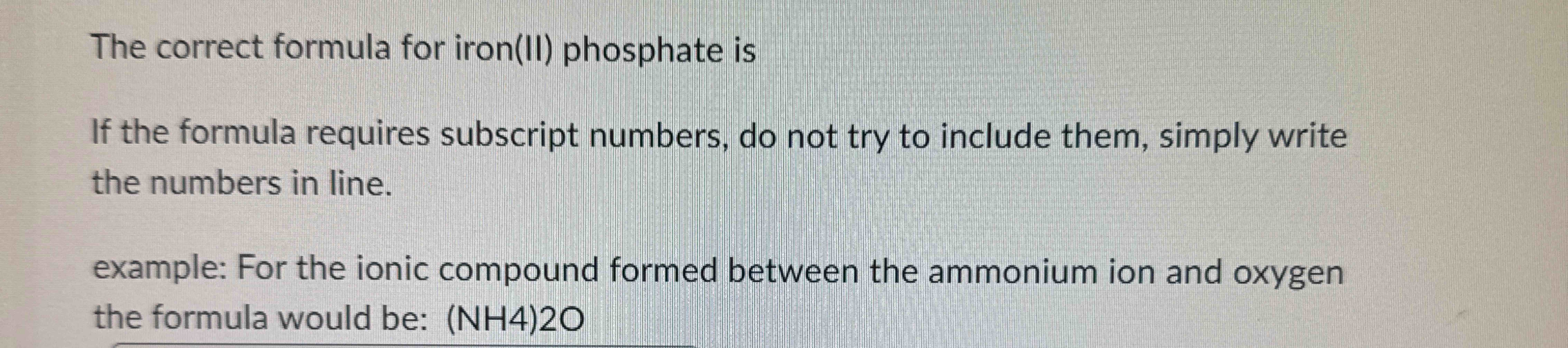 Solved The correct formula for iron(II) ﻿phosphate isIf the | Chegg.com