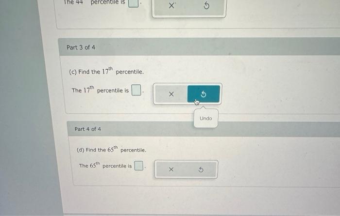 Solved For The Data Set(c) Find The 17th Percentile. The 