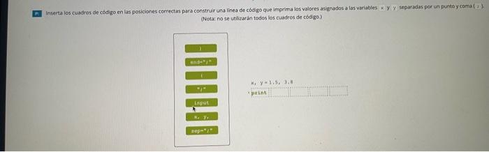 (Nota: no se utiluarán todos los cuadros de codigo)