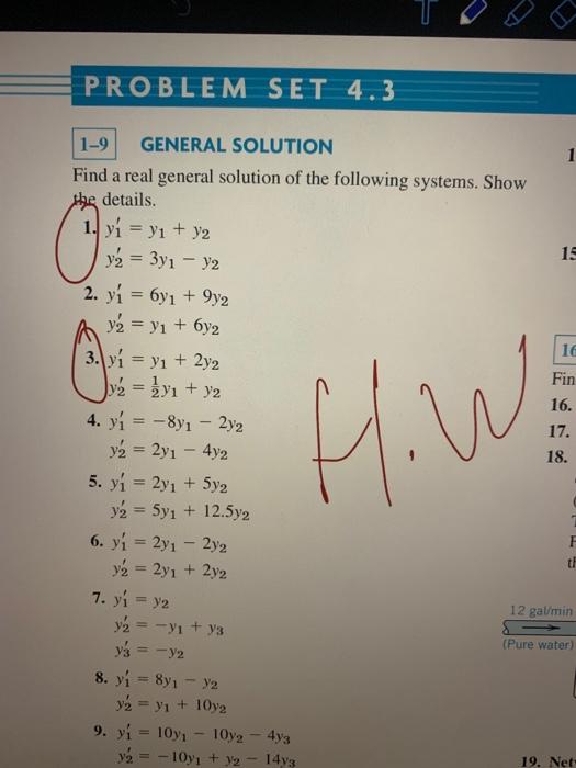 Solved PROBLEM SET 4.3 U 1-9 GENERAL SOLUTION Find a real | Chegg.com