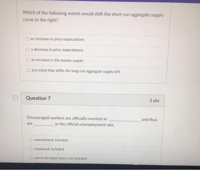 Solved Which of the following events would shift the | Chegg.com