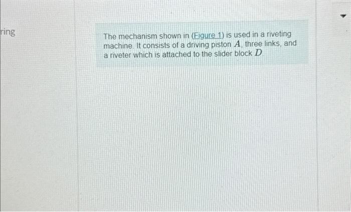 Solved The mechanism shown in (Figure 1) is used in a | Chegg.com