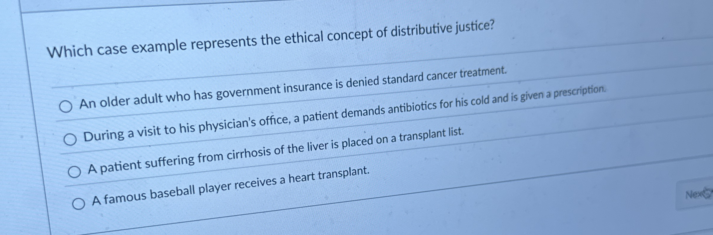 Solved Which case example represents the ethical concept of