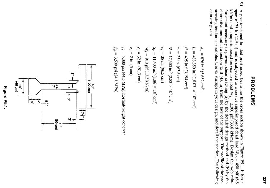 Solved PROBLEMS5.1 ﻿A Post-tensioned Bonded Prestressed Beam | Chegg.com