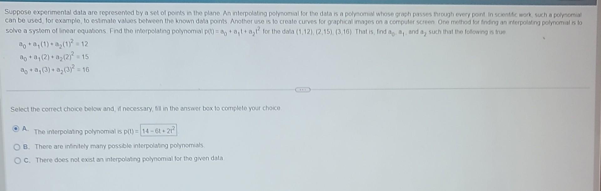 Solved Suppose Experimental Data Are Represented By A Set Of 