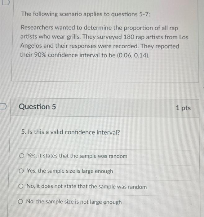 Solved The Following Scenario Applies To Questions 5-7: | Chegg.com