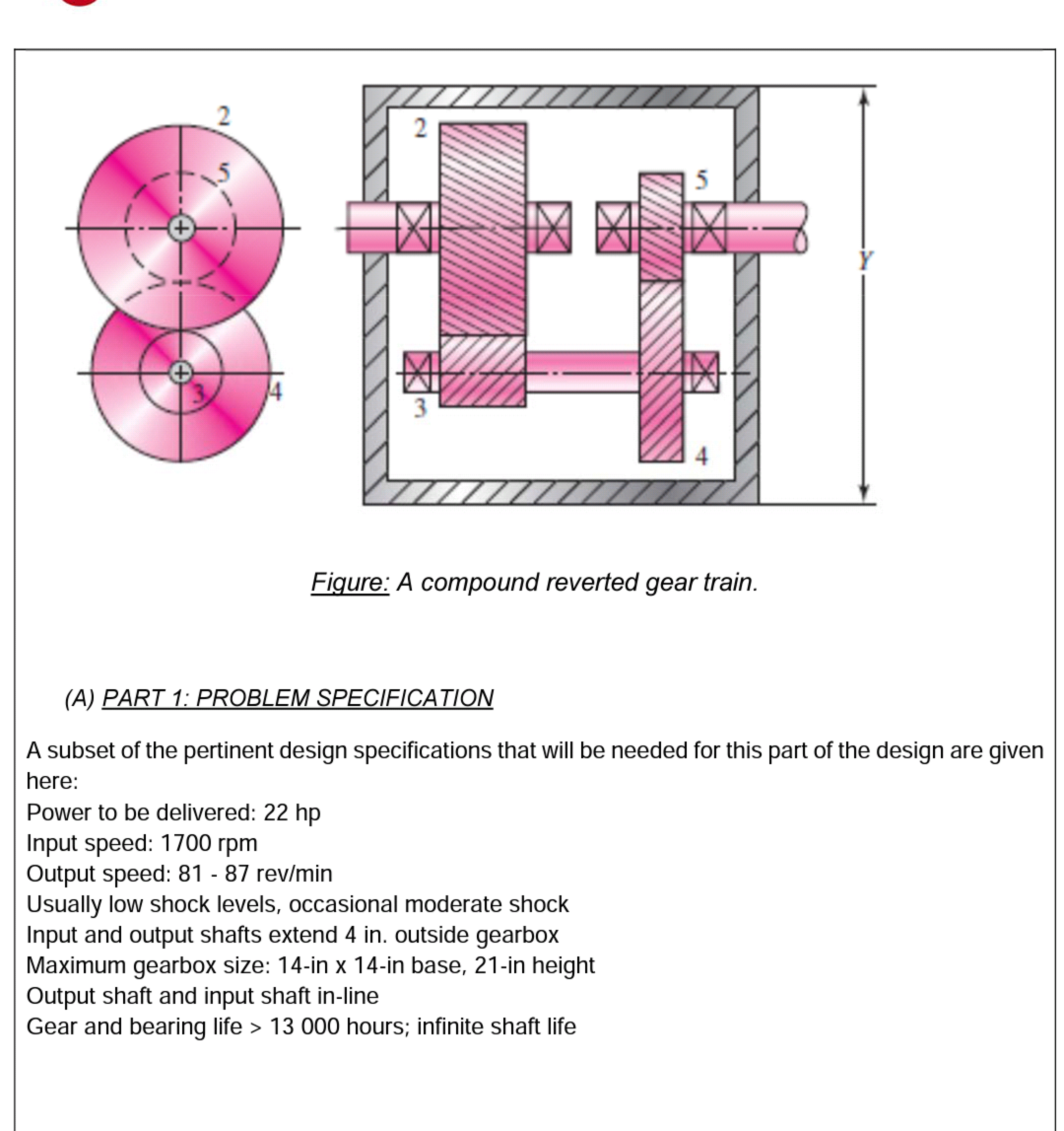Solved 2 Figure: A compound reverted gear train. (A) PART 1: | Chegg.com