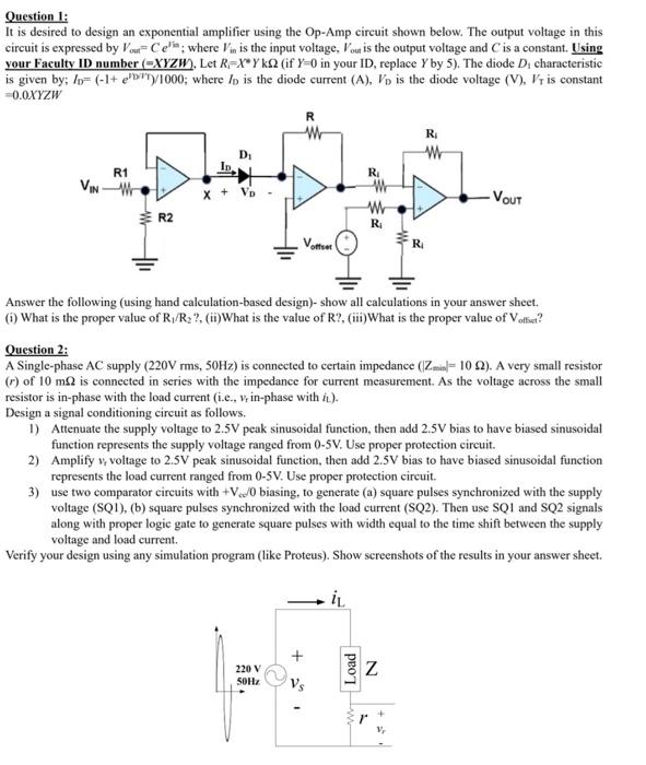 Question 1 It is desired to design an exponential