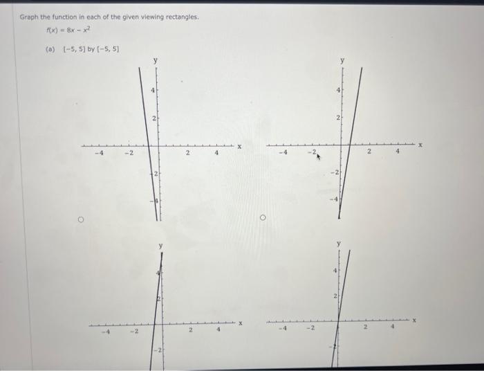 Solved Graph the function in each of the given viewing | Chegg.com