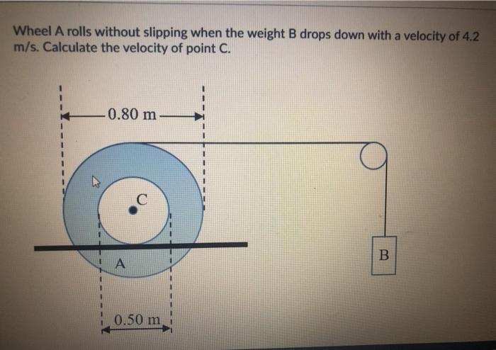 Solved Wheel A rolls without slipping when the weight B | Chegg.com