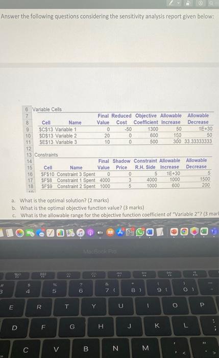 Solved Answer the following questions considering the | Chegg.com