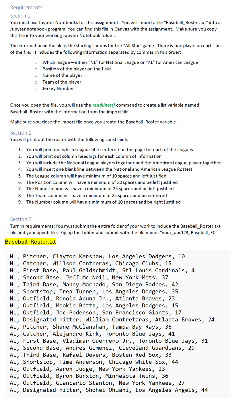Solved Please show Python code with explanation! Section 1 | Chegg.com