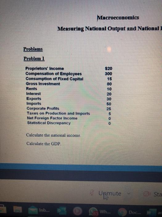 Solved Macroeconomics Measuring National Output and National | Chegg.com