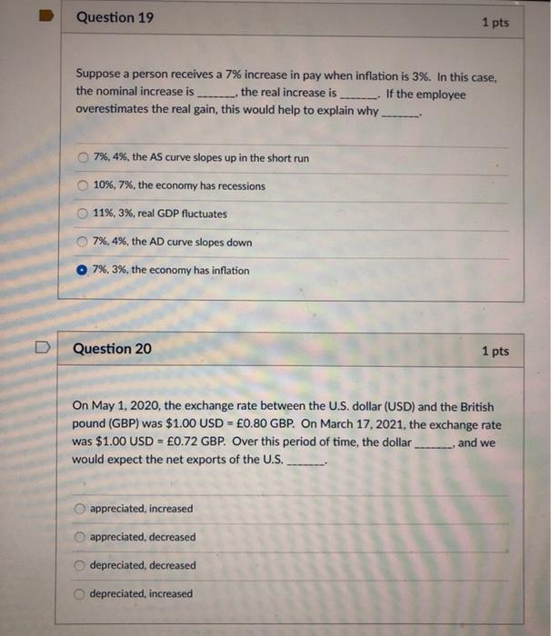 Solved Question 19 1 pts Suppose a person receives a 7% | Chegg.com