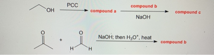 Solved PCC compound b ОН compound a compound NaOH NaOH; then | Chegg.com