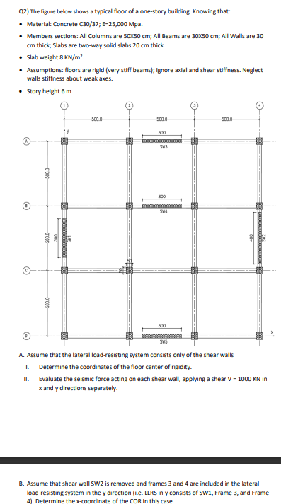 Solved Q2) ﻿The figure below shows a typical floor of a | Chegg.com