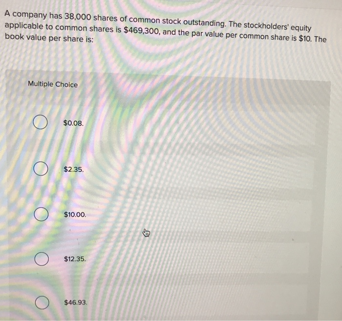 Solved Company Has 38,000 Shares Of Common Stock | Chegg.com