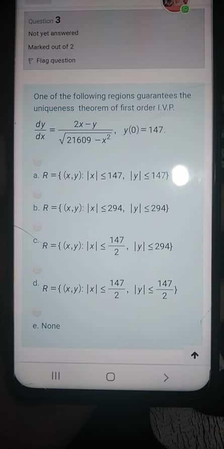 Solved Question 3 Not yet answered Marked out of 2 P Flag | Chegg.com