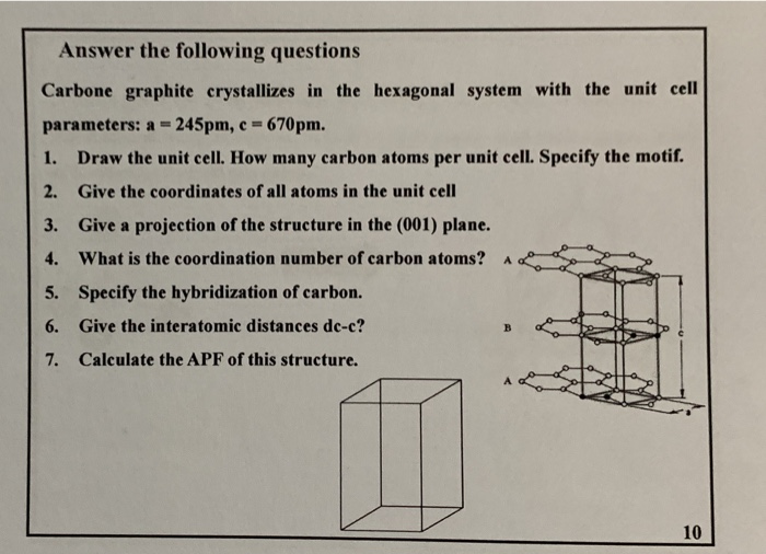 Solved Answer the following questions Carbone graphite