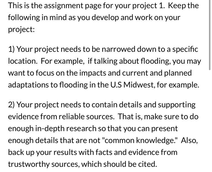 Solved This is the assignment page for your project 1 . Keep | Chegg.com